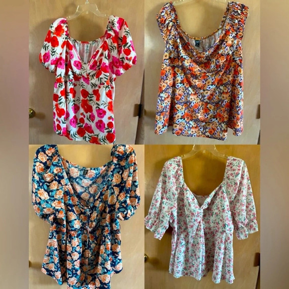 4 pack of Women’s Flowing flowery tops SHEIN Sz 1XL - Picture 1 of 9